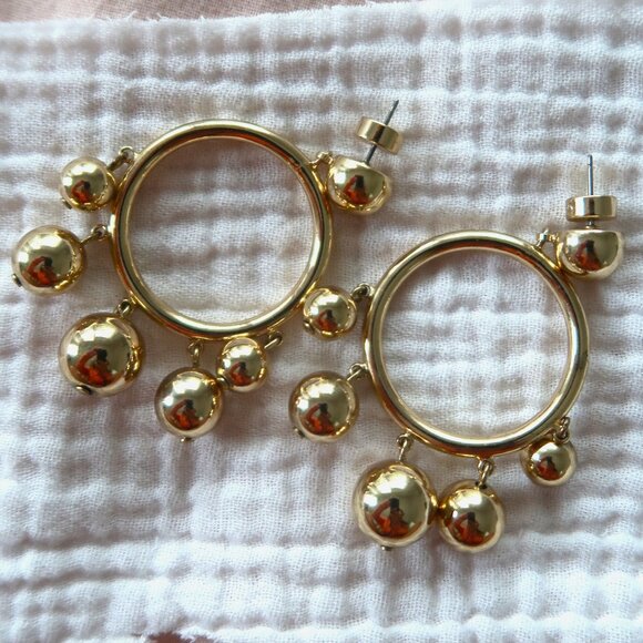 fancy j crew gold hoops - Picture 2 of 2